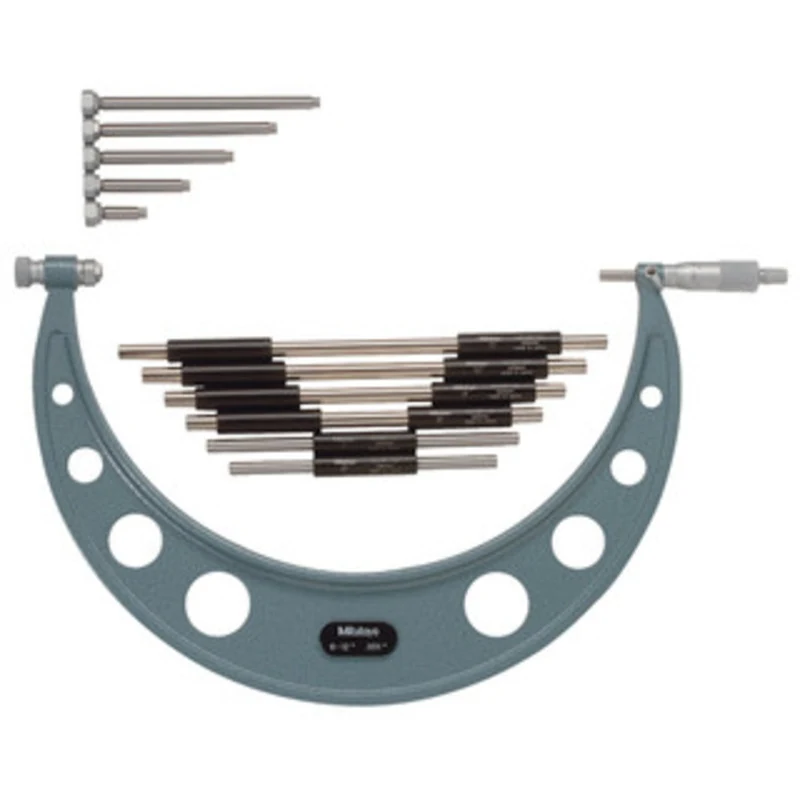 Mitutoyo Outside Micrometer, Series 104 with Interchangeable Anvils, 6-12 - 104-138